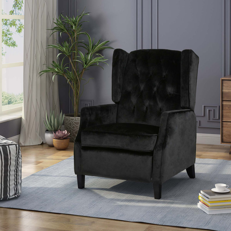 Morphis Recliner, Black Velvet