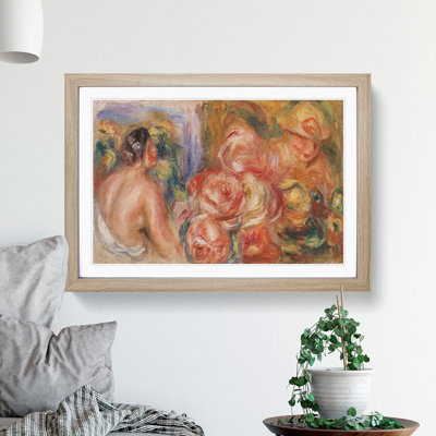 Roses and Nude Woman by Pierre-Auguste Renoir - Picture Frame Painting