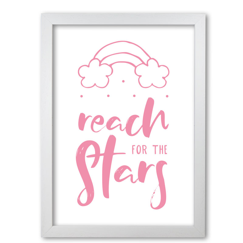Reach For The Stars - Print, 60 cm H x 42 cm W x 5 cm D, White Grain Frame
