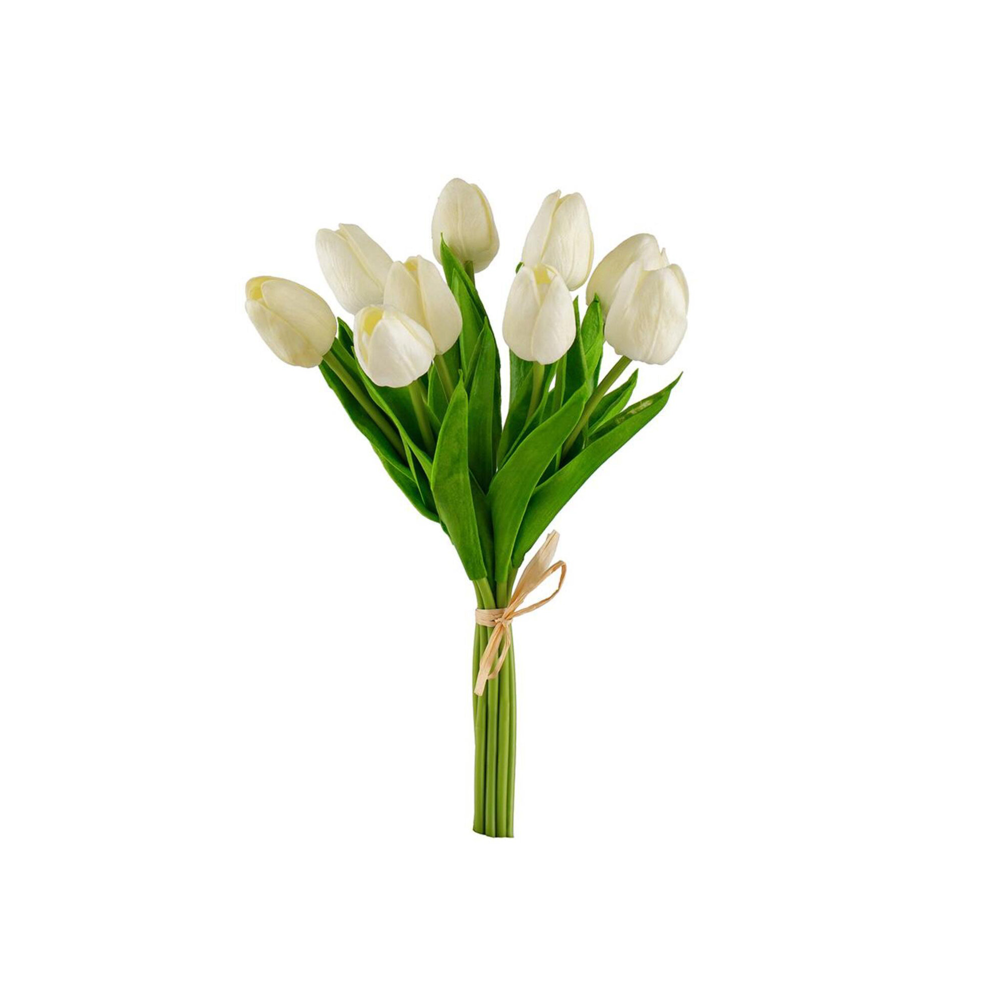 Faux Tulip Flower, 13" H x 5.5" W x 5.5" D, White