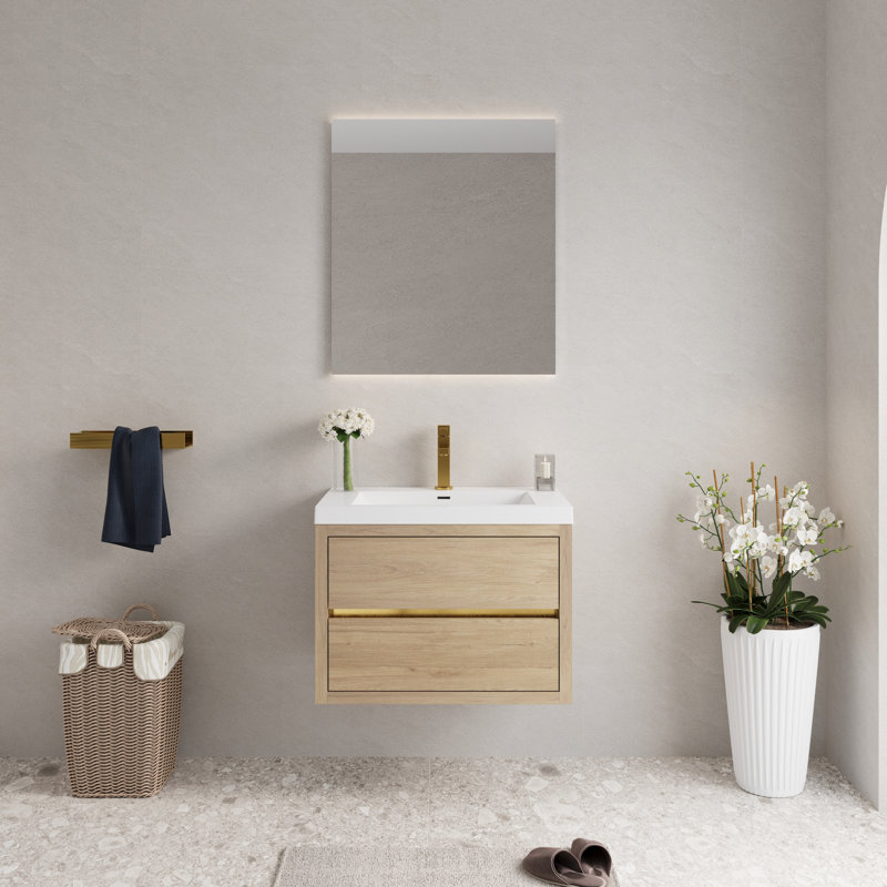 Lavabo de meuble-lavabo de salle de bain 30 po. Magnifique beauté en chêne naturel. Rangement en forme de U. Comptoir en résine de pierre. Tiroir à fermeture en douceur pour un fonctionnement silencieux. Installation simple. 24V15-30Non 30 po avec lavabo.