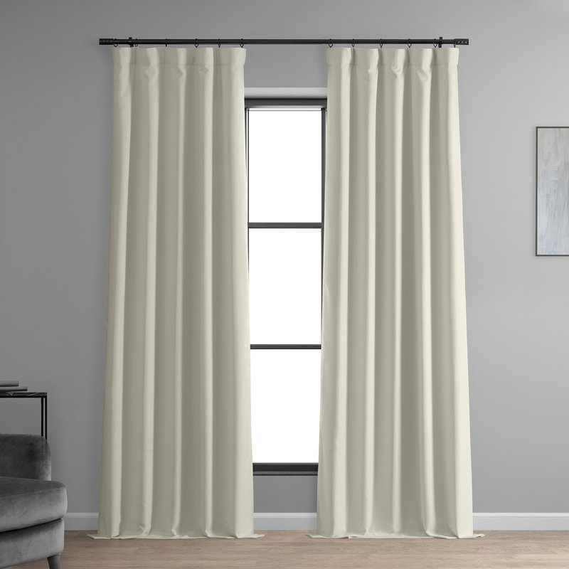 Faux Linen Thermal Blackout Curtains for Bedroom & Living Room Curtains - Single Panel Drapes (1 Panel), 50" W x 96" L