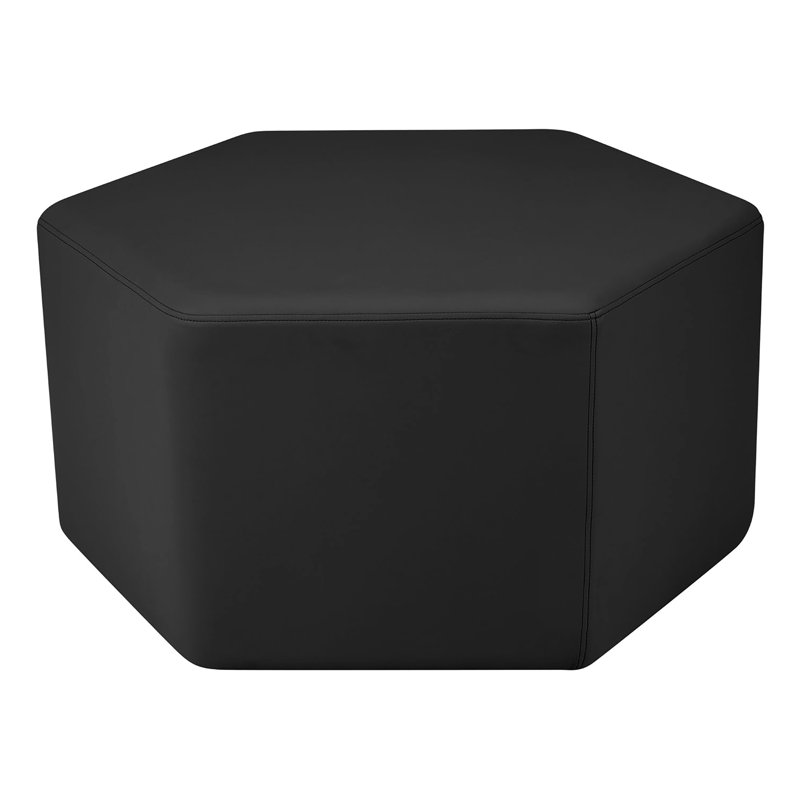 Pro Series Upholstered Hexagon Ottoman 18" Height, Crimson