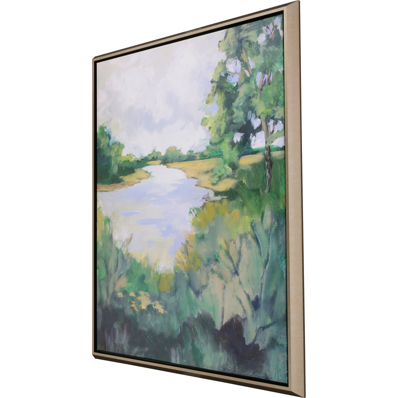 Earth and Sky Landscape Canvas Print with Silver Frame