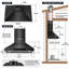 Hotte murale convertible 30 po 900 pi³ / min VENFAN, hotte de cuisine en acier inoxydable noir à 4 vitesses, lumières DEL et commandes tactiles-135233134
