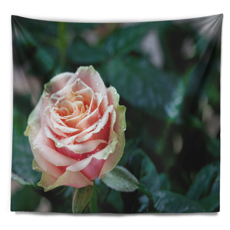 Tapisserie de fleurs à clôturer floral rouge et orange rose, H 78 po x l 92 po