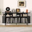 Grand meuble rond pour platine vinyle avec station de charge, meuble de rangement pour disques vinyles avec porte coulissante, meuble de style moderne du milieu du siècle avec étagères ouvertes pour chambre ou salon-794268035-798870750