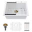 Évier de cuisine blanc en quartz 25 po x 22 po, à quartz lisse et dur, élimine l'accumulation de saleté, comprend le bruit de vibration de l'assemblage des crépines, surface non poreuse, est livré avec plusieurs accessoires pour