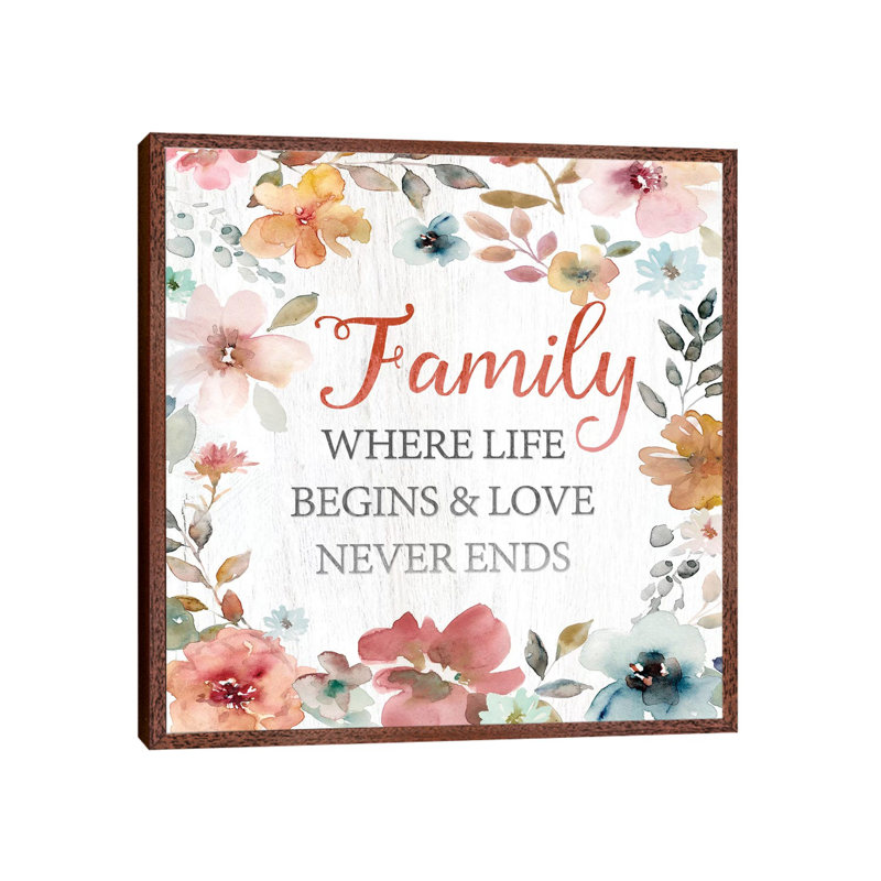 Family Life Begins by Carol Robinson - Print on Canvas, 93.98 cm H x 93.98 cm W, Classic Brown Wood Framed