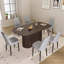 63 "Medieval Modern Style MDF Dining Table And PU Dining Chair. Assemble Desktop And Black Metal Leg Dining Chair Set, Suitable For Home&Kitchen-1626565620-1635696072-1635696087