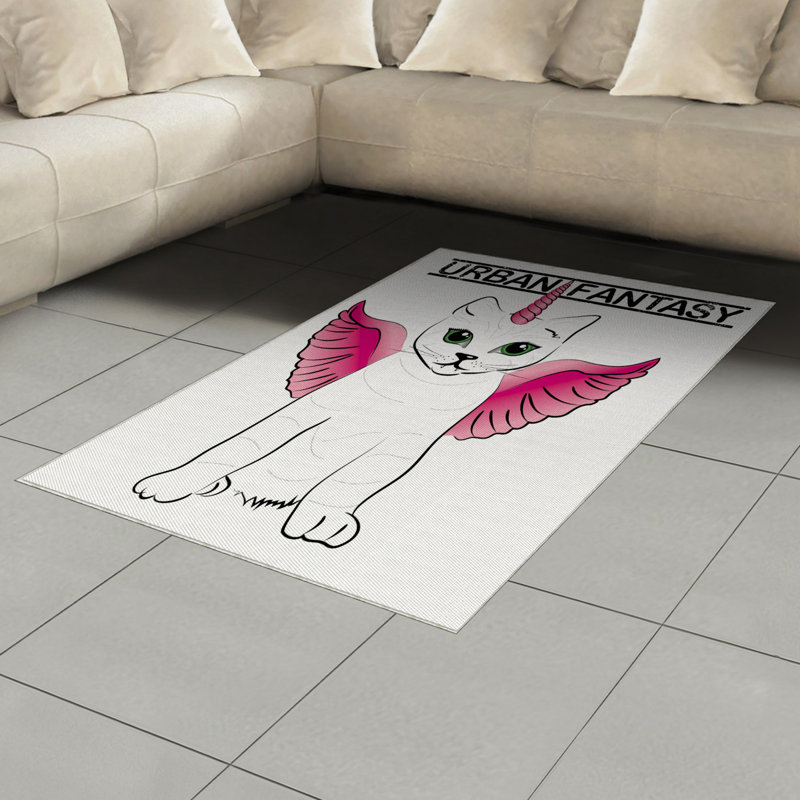 Tapis décoratif Fontenot Unicorn, Rectangle— 4 pi x 5 pi 8 po