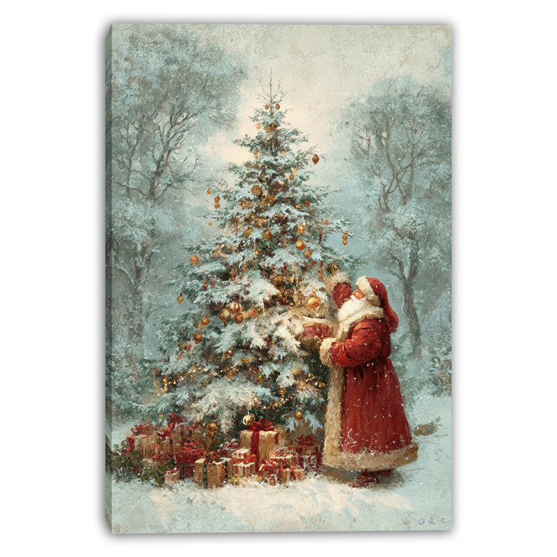Art mural classique sur toile tendue avec arbre de Noël classique