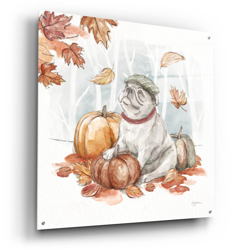 «Autumn Dogs» par Mary Urban, H 36 po x l 36 po x P 0,2 po