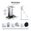 Hotte murale convertible 36 pouces 600 CFM en acier inoxydable avec ventilateur à 3 vitesses, bouton de commande tout-en-un, arrêt différé de 30 minutes-122465510-122465514