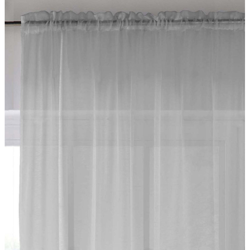 Roiann Sheer Curtain Pair, Silver, 145cm Width x 229cm Drop