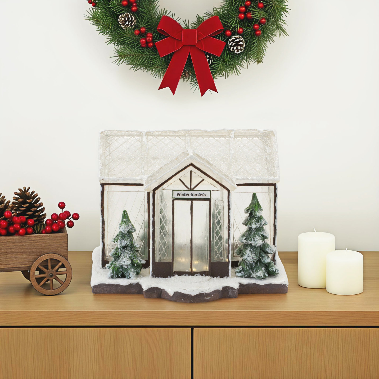 LED Winter Greenhouse Display 10"L