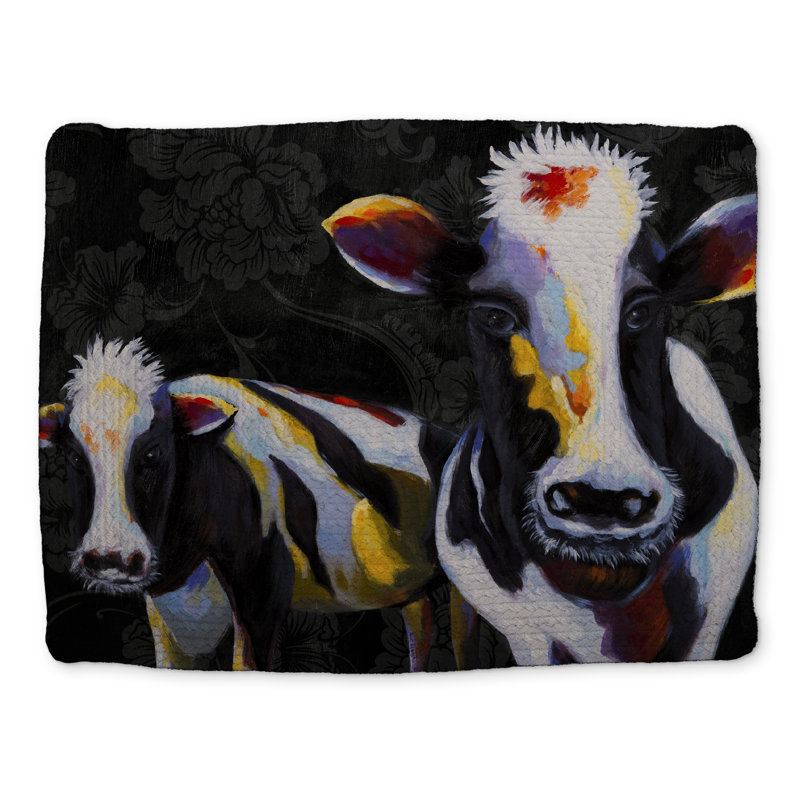 Two Funny Cows Victorian Rustic Farm Animal Braided Placemat