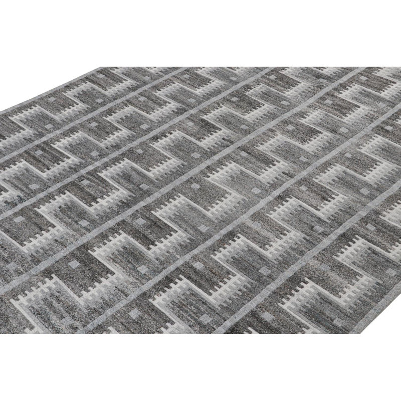 Hand Knotted Area Rug in Gray
