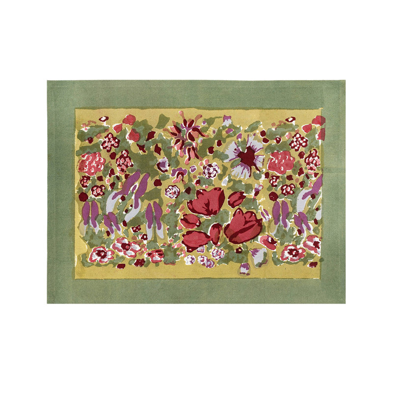 Napperon en coton 18 po Leana, Rouge / Vert