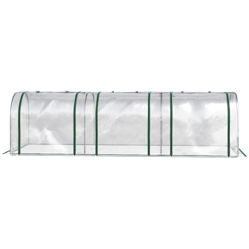 Annedoris PVC Tunnel Greenhouse with Steel Frame, White/Green
