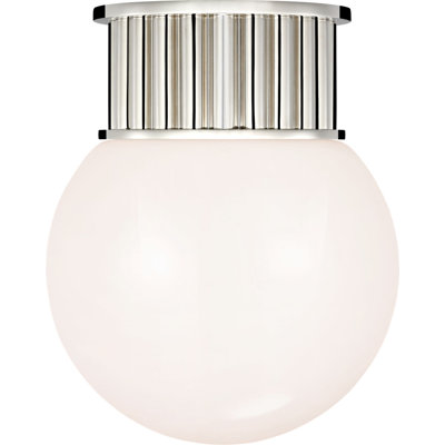 Nolan Flush Mount with White Glass Dome