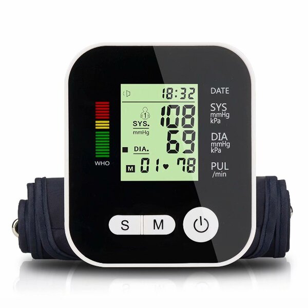 Blood Pressure Monitor, CARMAS Blood Pressure Monitor Upper Arm with Large  Cuff Automatic Upper Arm Machine with 2*120 Sets of Memory Large LCD  Display (Black)