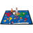 World Explorer Geography Map Premium Tufted Blue Area Rug-1712074767