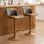 Swivel Adjustable Height Bar Stools, Faux Leather Upholstered Counter Stools, Modern Pub Stools