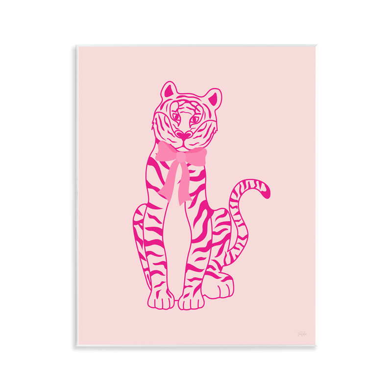 Plaque murale Mod Chic Tiger avec nœud, design par Natalie Carpentieri