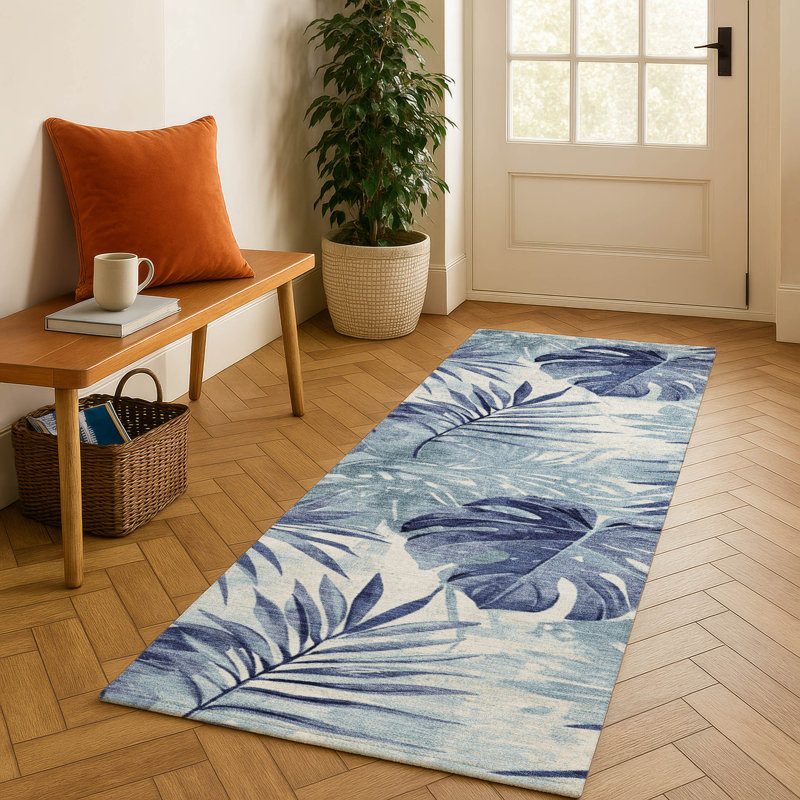 Premium Machine Washable Fairwood AMF1886 Floral Rug, Runner 2'3" x 7'6"