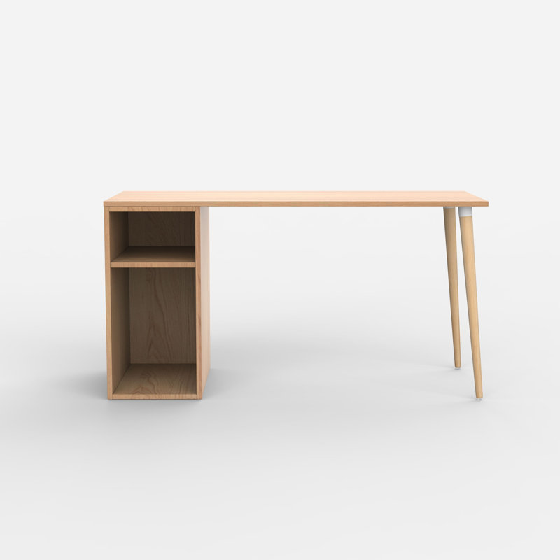 Gilroy Solid Wood Base Writing Desk, Oak, 74cm H x 138cm W x 60cm D