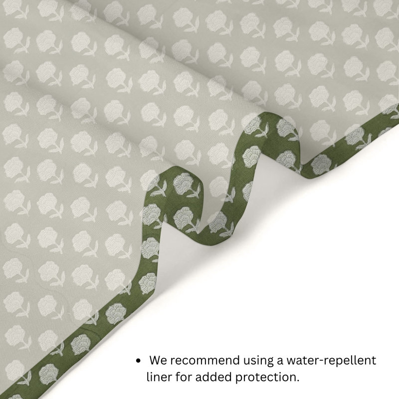 Rideau de douche Traditional Lin mélangé à la main |  Bathroom Essential, Rohini, Vert, H 57 po x l 52 po