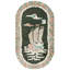 Maritime Sailing Chinese Boat Pattern Antique Deco China Made Scatter Oval Rug