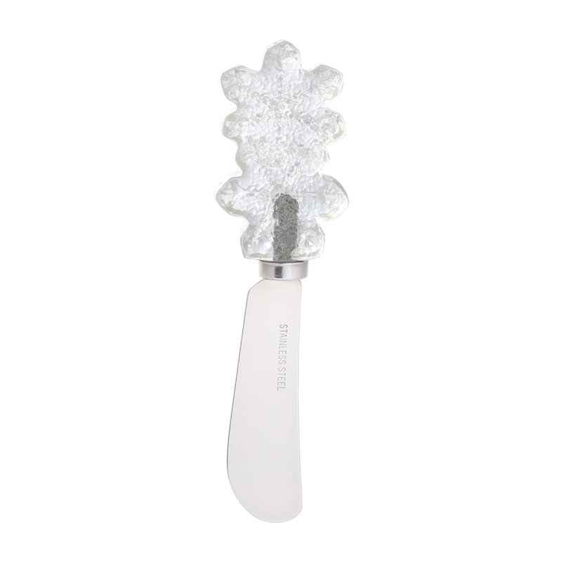 Snowflakes Transparent Polyresin Cheese Spreader, S4
