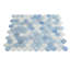 Tuile de dosseret à mosaïque hexagonale blanche et bleu ciel 11,5 po x 10,8 po Apollo - Drap 10,8 po x 11,5 po pour la cuisine, la salle de bain et le plancher (paquet de 10)