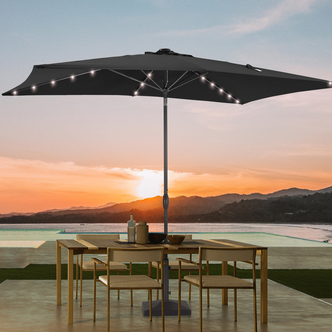 Sakira 72'' Lighted Market Umbrella Arlmont & Co. Fabric