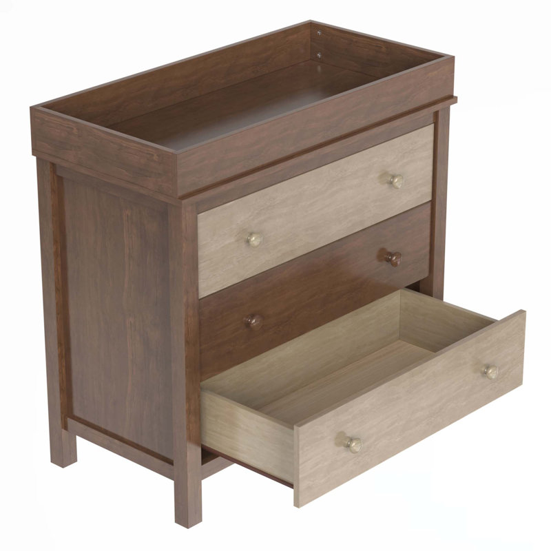 Commode 3 tiroirs Khamille, Brun