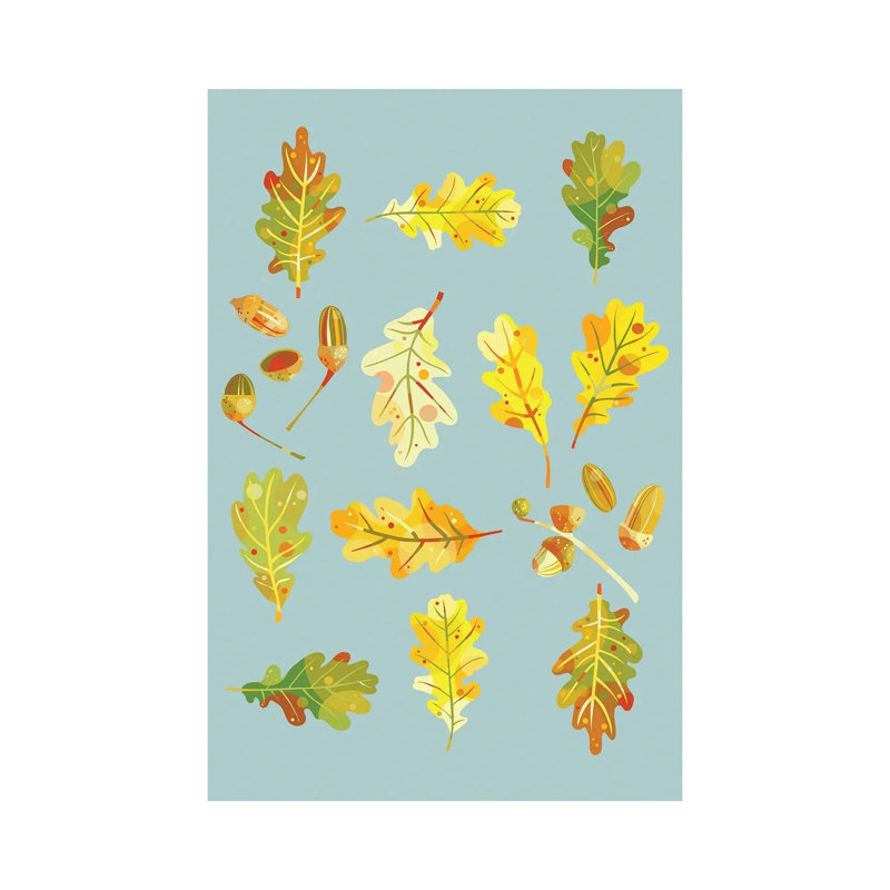Acorns And Oak Leaves By Nic Squirrell - Wrapped Canvas Graphic Art by Nic Squirrell - Wrapped Canvas Print
