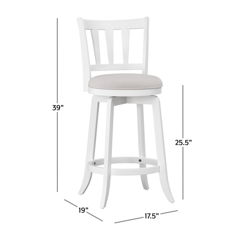 Arisa Swivel Stool, Counter Stool (25.5" Seat Height), Gray/White