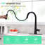 Robinet de cuisine escamotable, noir, poignée simple, plaque de pont, look contemporain, rempli de céramique, robinet de robinet en laiton, plaque incluse, contemporain, remplisseur,