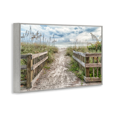 Beach Entrance Fence Framed Giclee, design by Mary Lou Johnson