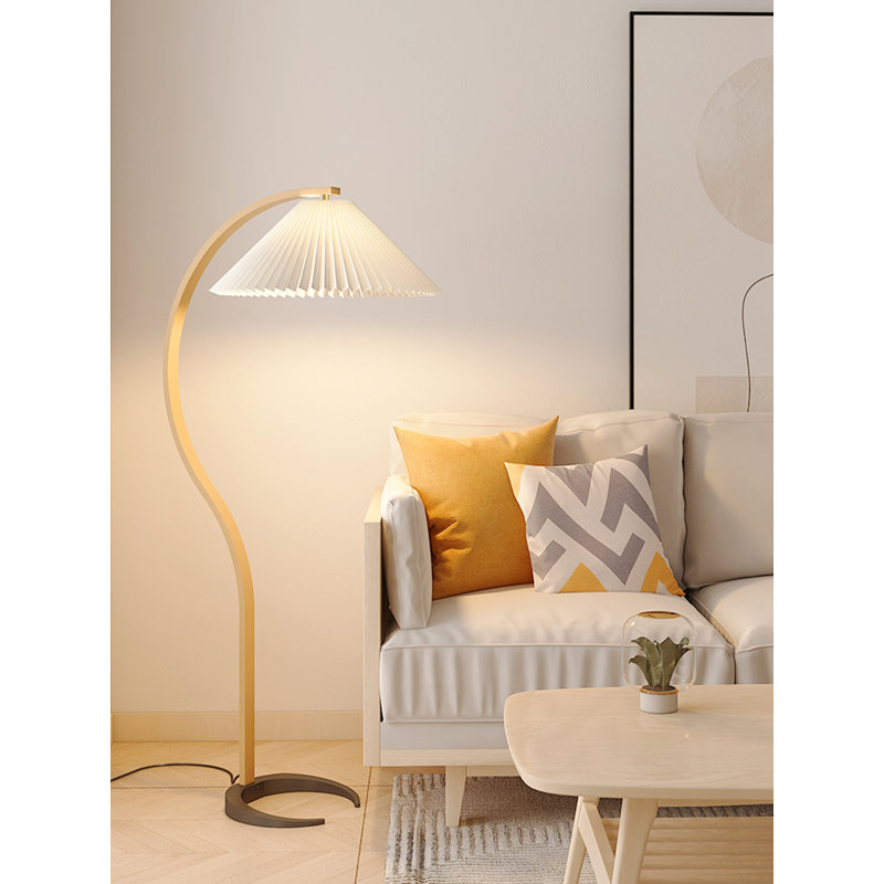 Jiabaoli Solid Wood, Wrought Iron and Fabric Floor Lamp