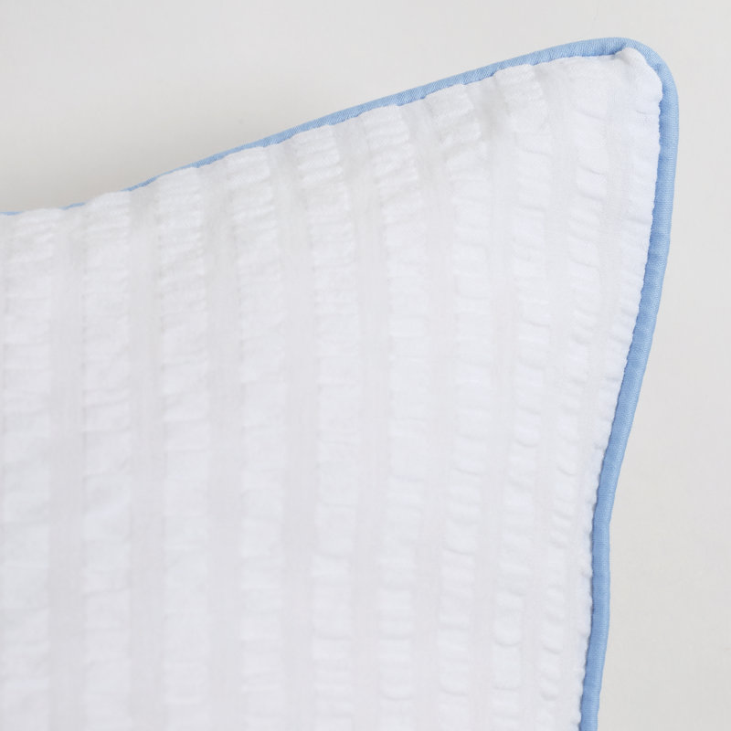 Emily Duvet Cover, Twin Duvet Cover + 1 Standard Sham, White/French Blue