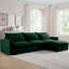 Canapé modulaire Corduroy, canapé en L avec repose-pieds avec rangement et 3 coussins, canapé modulaire pour le salon-269413876