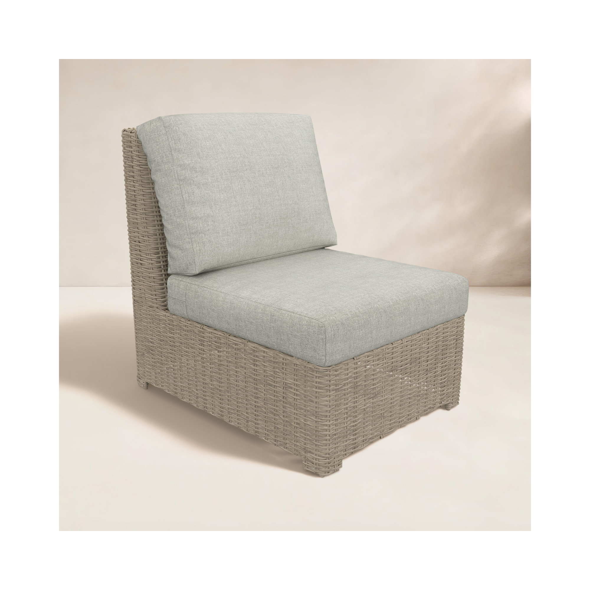 Henri Armless Middle Chair, Canvas Granite