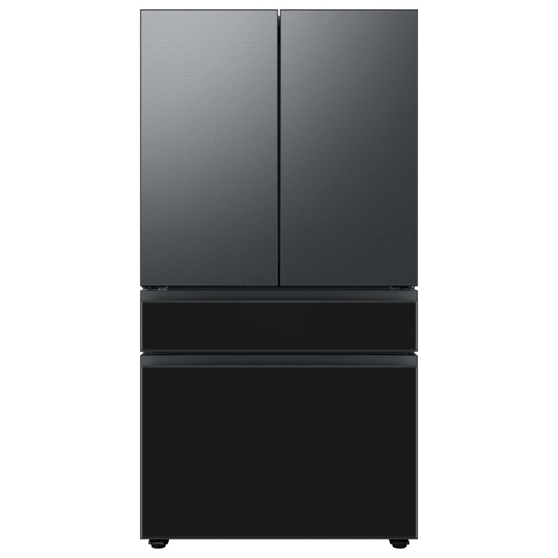 Samsung Bespoke 29 cu. ft. Smart 4-Door Refrigerator with AutoFill Water Pitcher and Custom Panels Included, Charcoal Glass