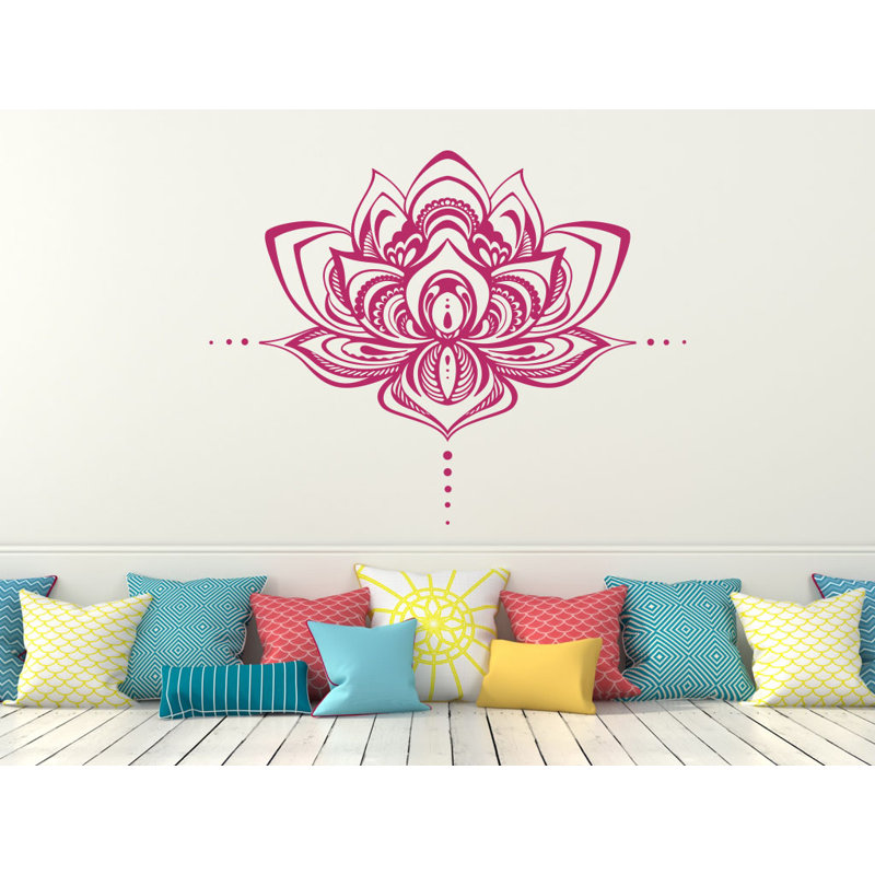 Décalcomanie murale fleur lotus Natazhat, Rose vif