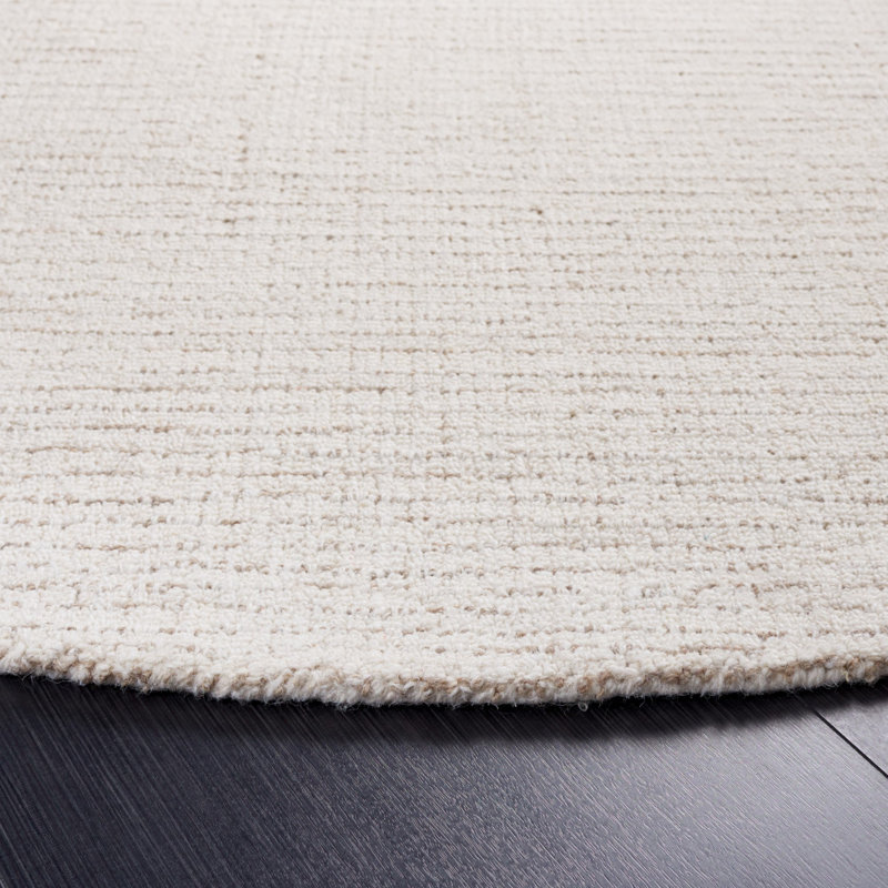 Armina Handmade Tufted Wool Ivory/Beige Area Rug, Round 4'