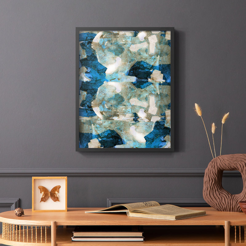 Impression sur cadre Impasto II - bois massif, Noir, H 20 po x l 16 po