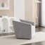 Élégant fauteuil pivotant à 360 degrés gris avec un siège en chenille doux - Ajoutez du style à votre décor de chambre à coucher